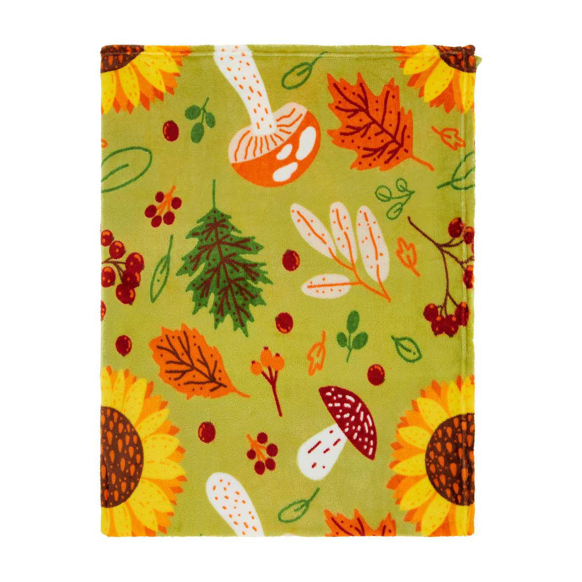 Harvest Halloween Sunflower Printed Plush Throw