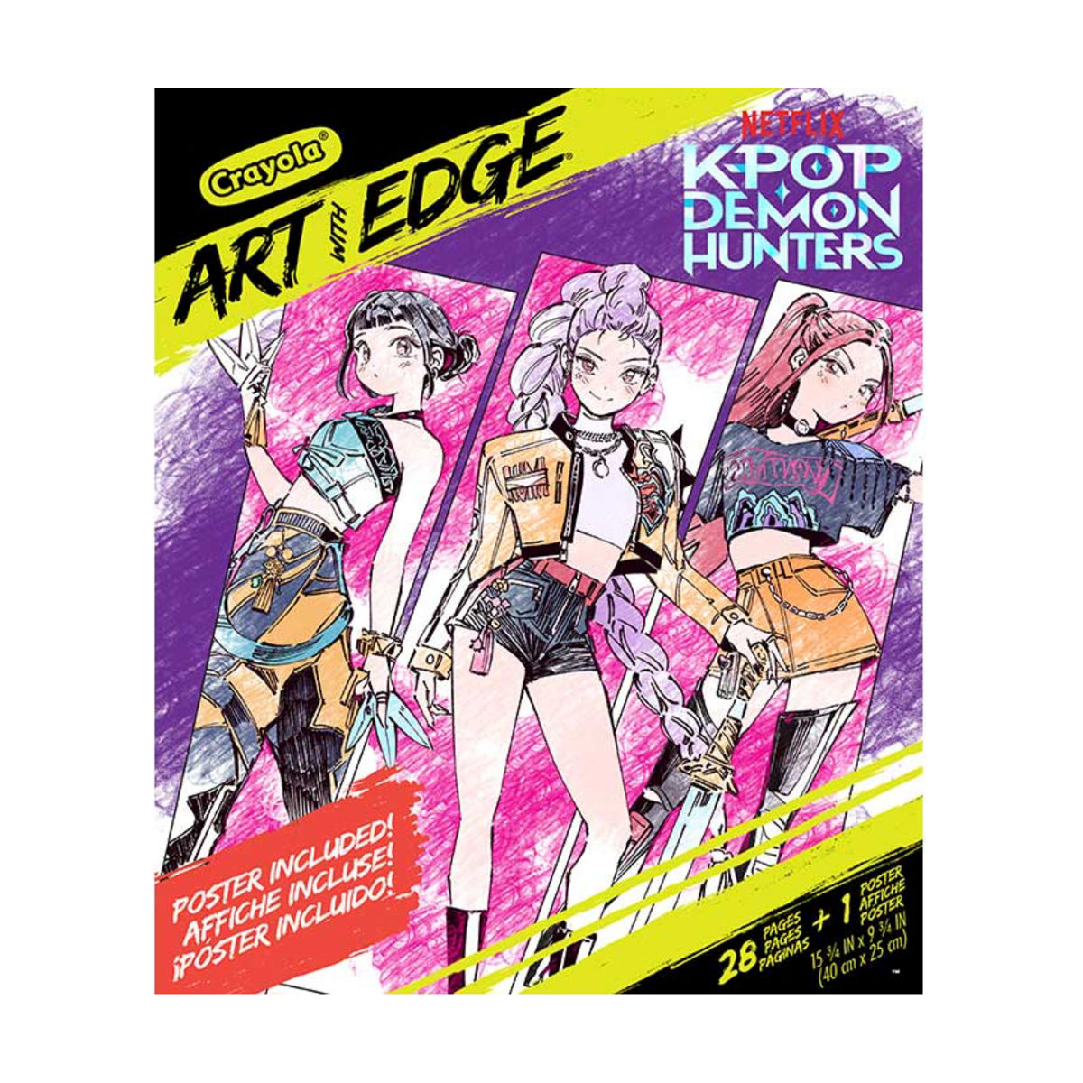 Crayola Art with Edge KPop Demon Hunters with Poster, 28 pgs