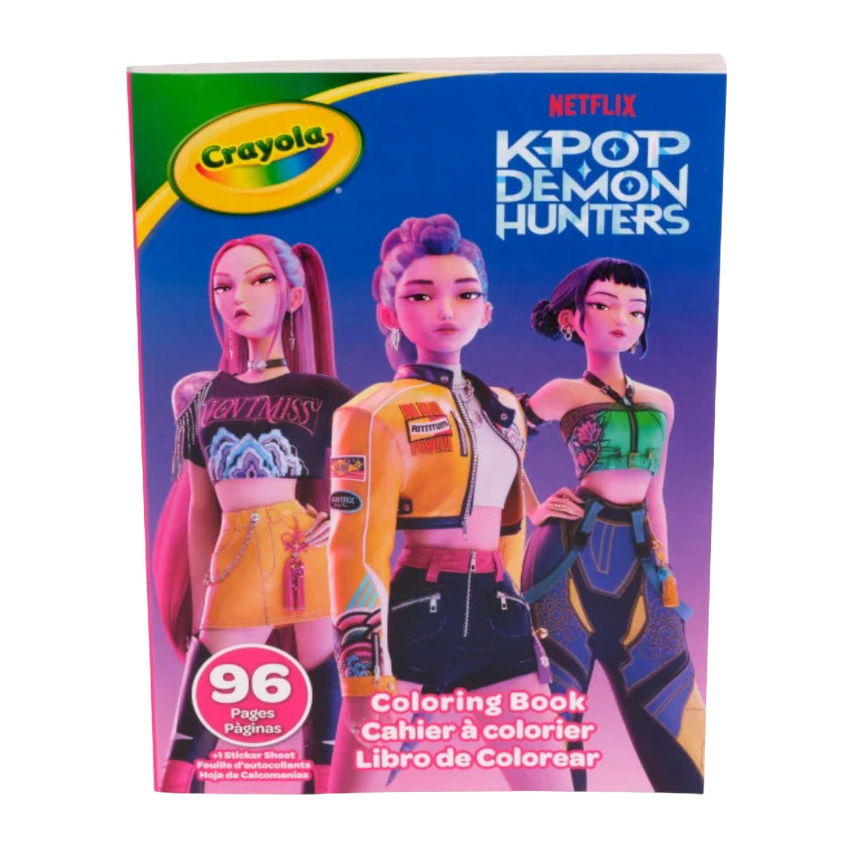 Crayola KPop Demon Hunters Coloring Book with Stickers, 96 pgs