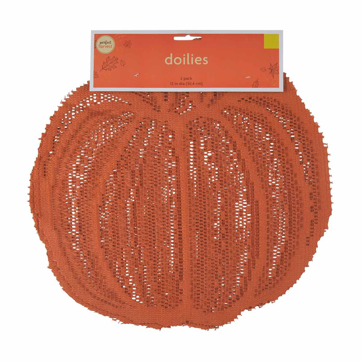 Perfect-Harvest-Orange-Pumpkin-Shaped-Doilies,-2-ct