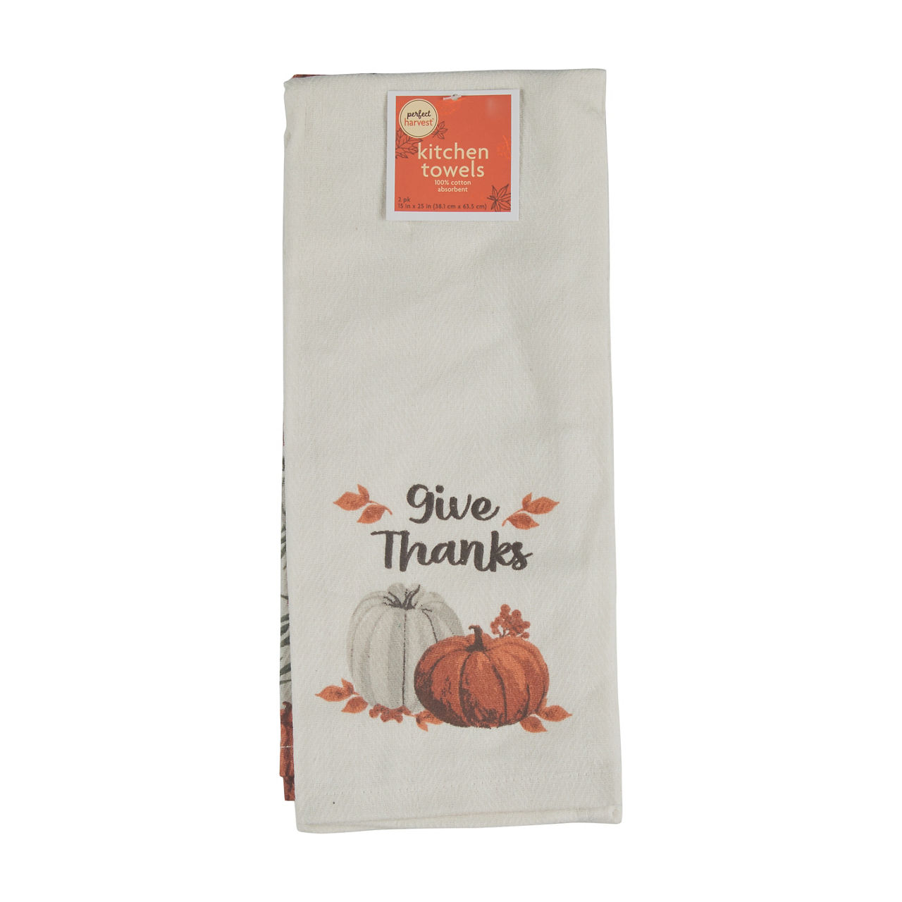 Perfect Harvest 'Give Thanks' Kitchen Towel, 15x25 in, 2 ct