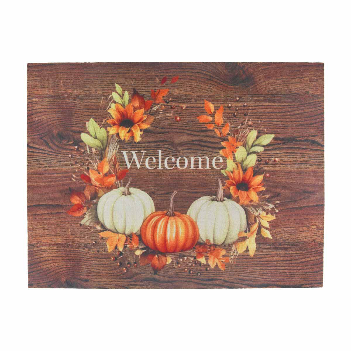 Harvest Pumpkin Printed Rectangular Polyester Welcome Doormat