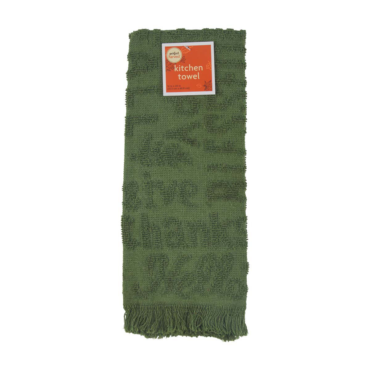 Perfect Harvest Rectangular Jacquard Words Kitchen Towel, 14x24 in