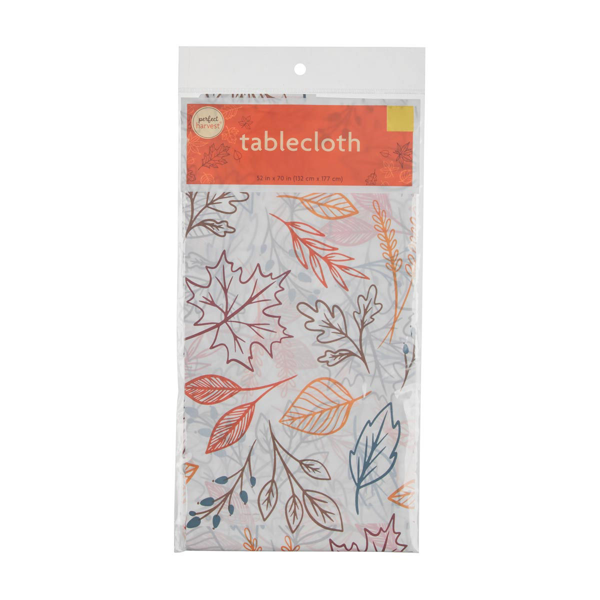 Perfect Harvest Halloween Vinyl Leaves Print Tablecloth, 52x70 in