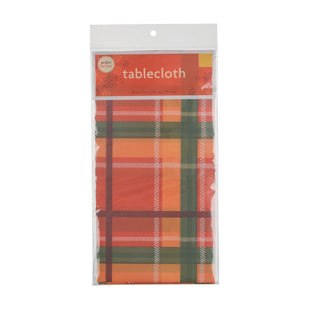 Perfect Harvest Halloween Vinyl Plaid Tablecloth, 52x70 in