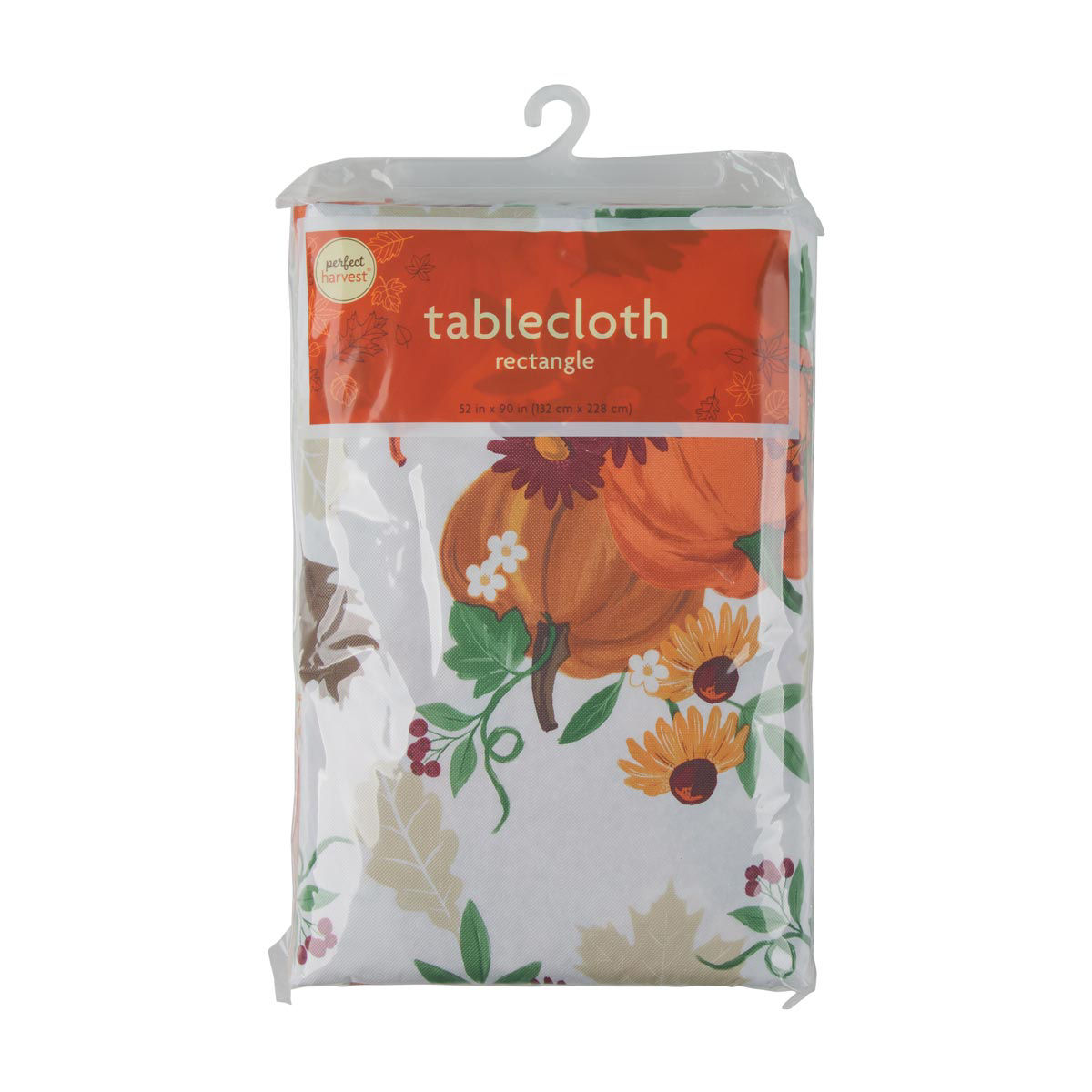 Perfect Harvest Halloween PEVA Pumpkin Print Tablecloth, 52x90 in