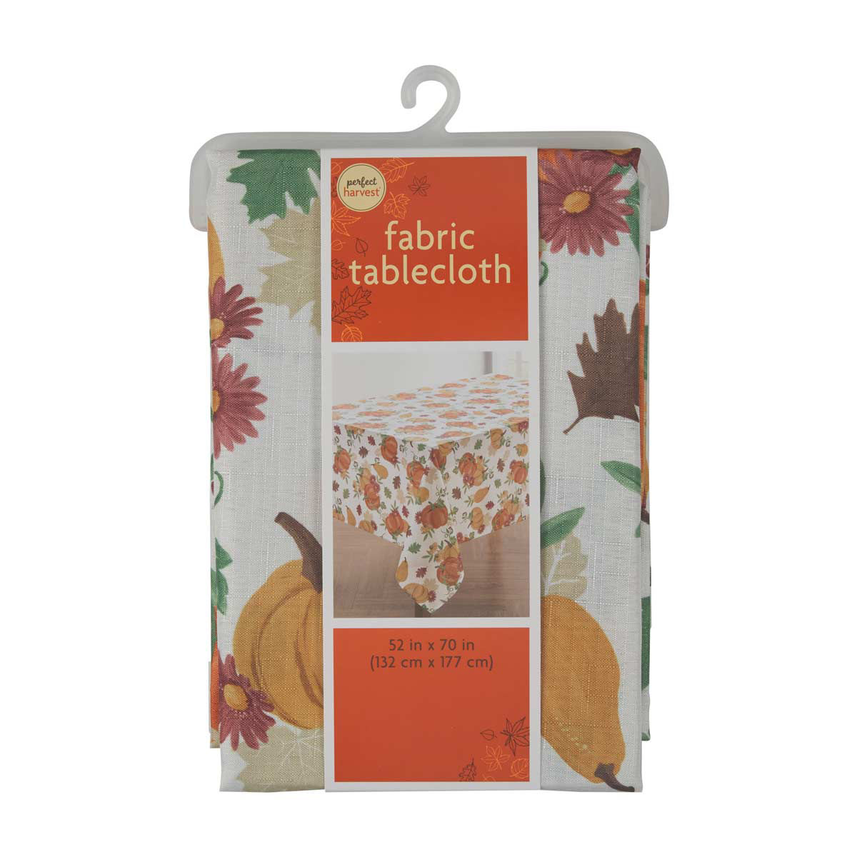 Perfect Harvest Halloween Pumpkin Print Fabric Tablecloth, 52x70 in