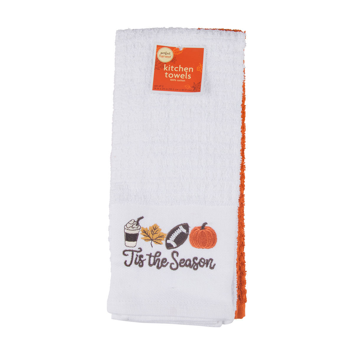 Perfect Harvest Halloween Embroidered Kitchen Towels, 14x24 in, 2 ct