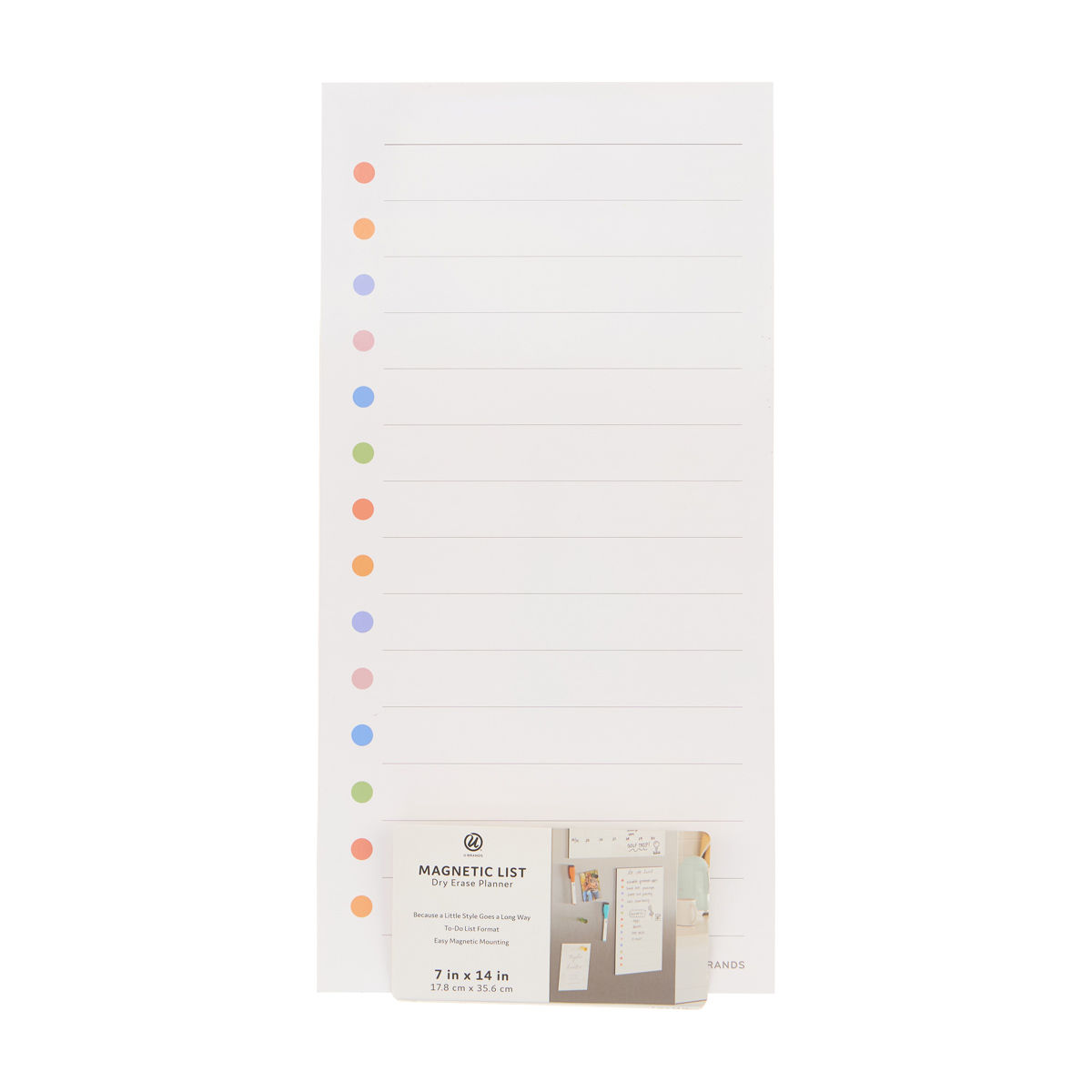 U Brands Magnetic Dry Erase List Board, 7x14 in