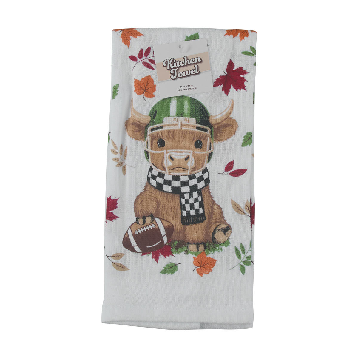 Highland Cow Printed Kitchen Towel, 14x24 in