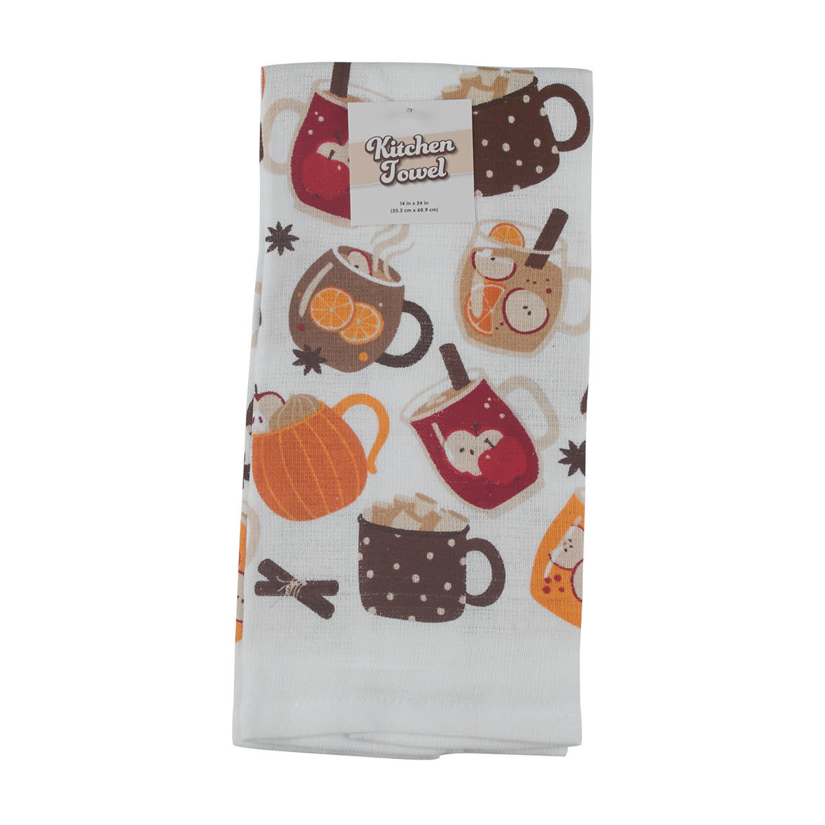 Cute Drinks Printed Kitchen Towel, 14x24 in