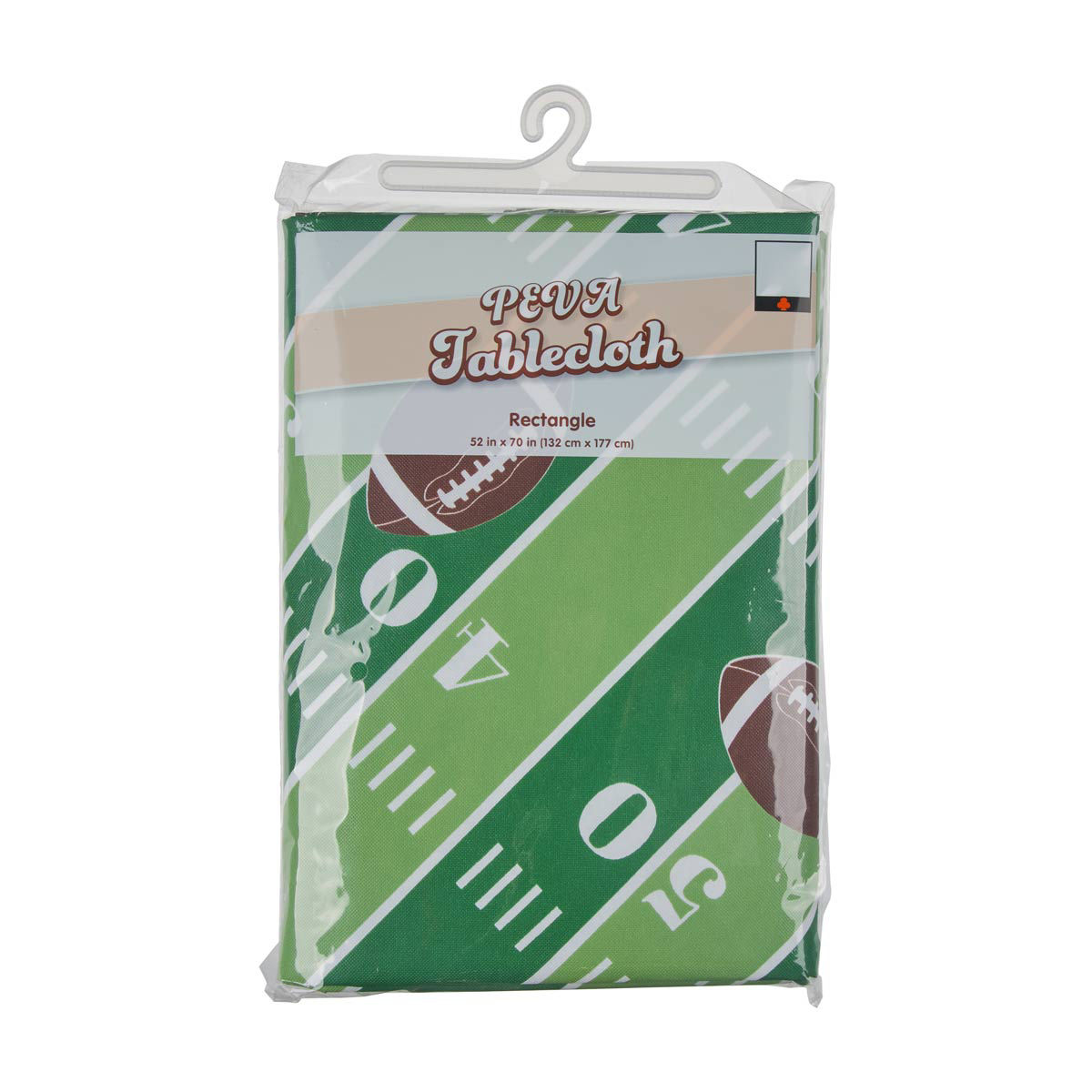 Football Themed Rectangular PEVA Tablecloth, 52x70 in