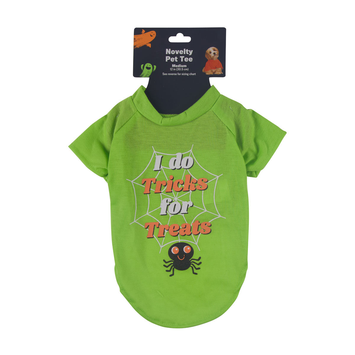 Halloween Novelty Green Printed Pet Tee, 2 Assorted Sizes