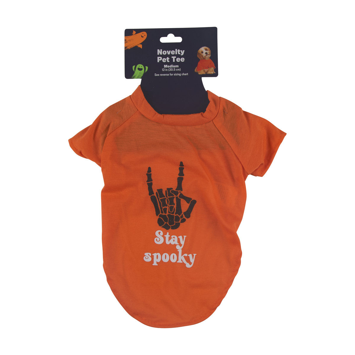 Halloween Harvest 'Stay Spooky' Novelty Orange Pet Tee, Medium