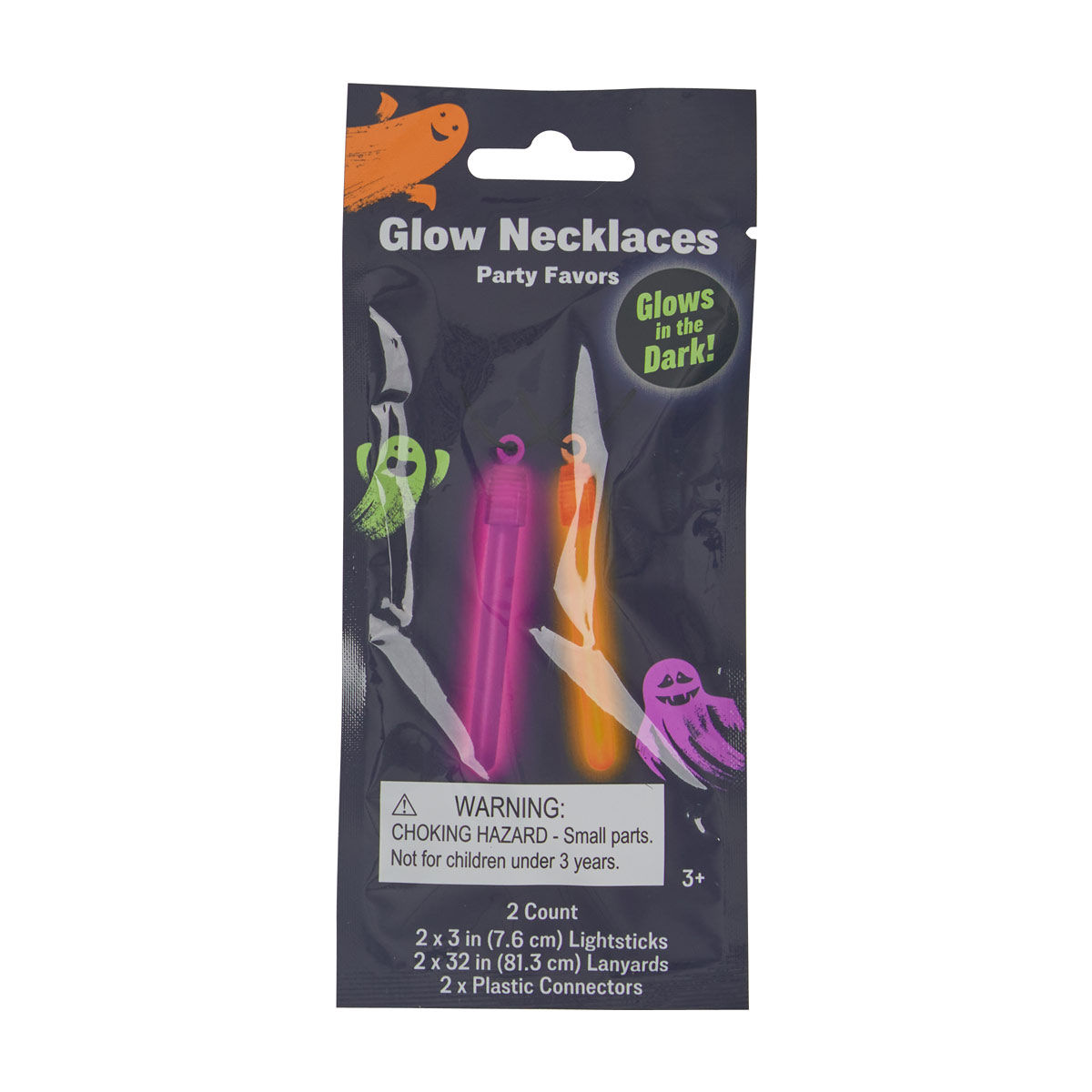 Halloween Glows in the Dark Party Favor Necklaces, 2 ct, 2 Assorted Styles