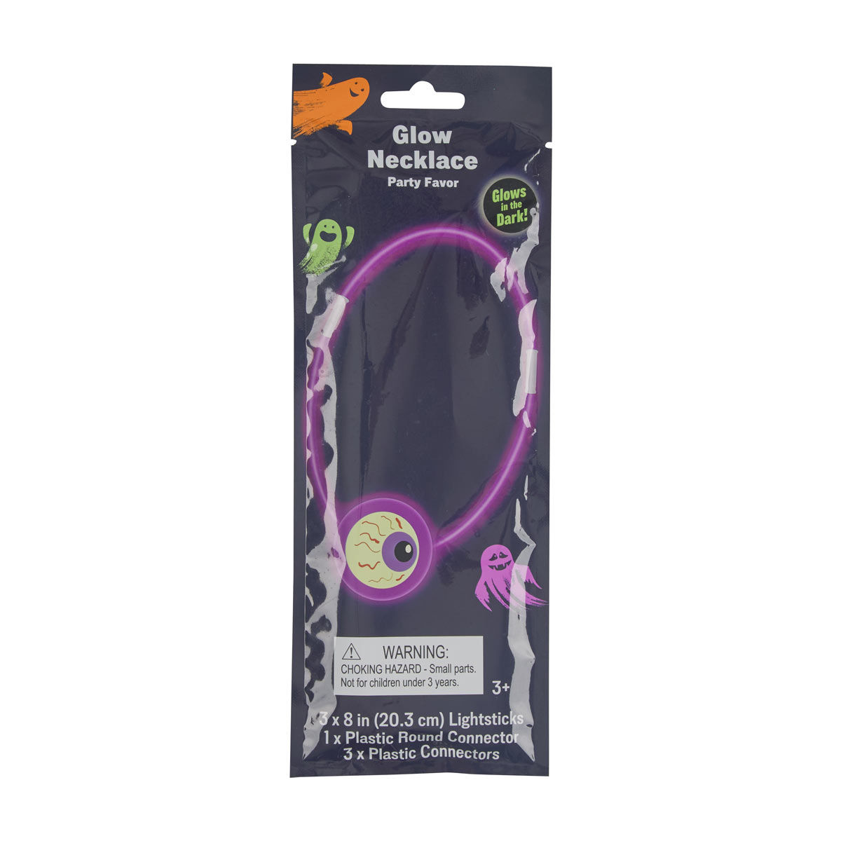Halloween Eyeball Glows in the Dark Party Favor Necklace