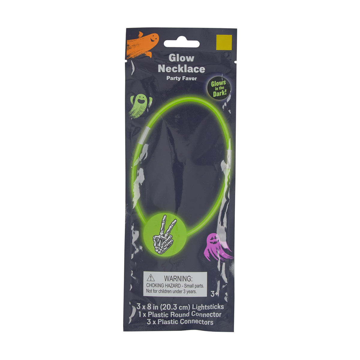 Halloween Ghost Hand Glows in the Dark Party Favor Necklace