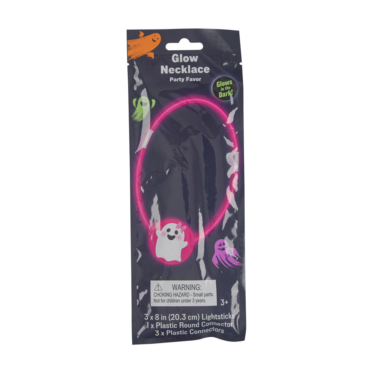 Halloween Ghost Glows in the Dark Party Favor Necklace