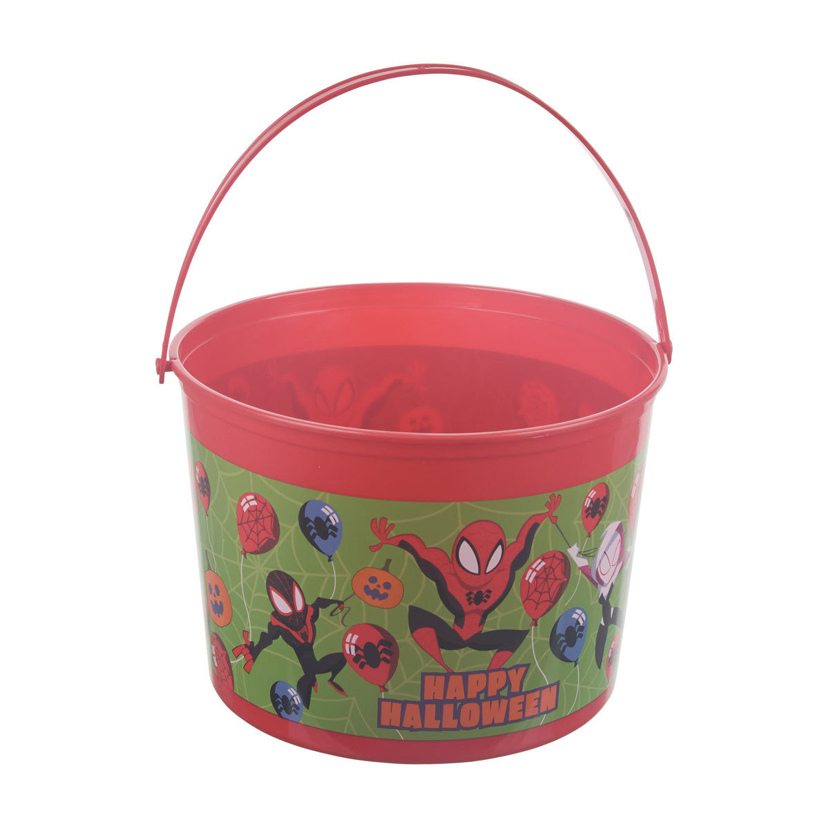 Licensed Spider-Man 'Happy Halloween' Kids Treat Red Bucket