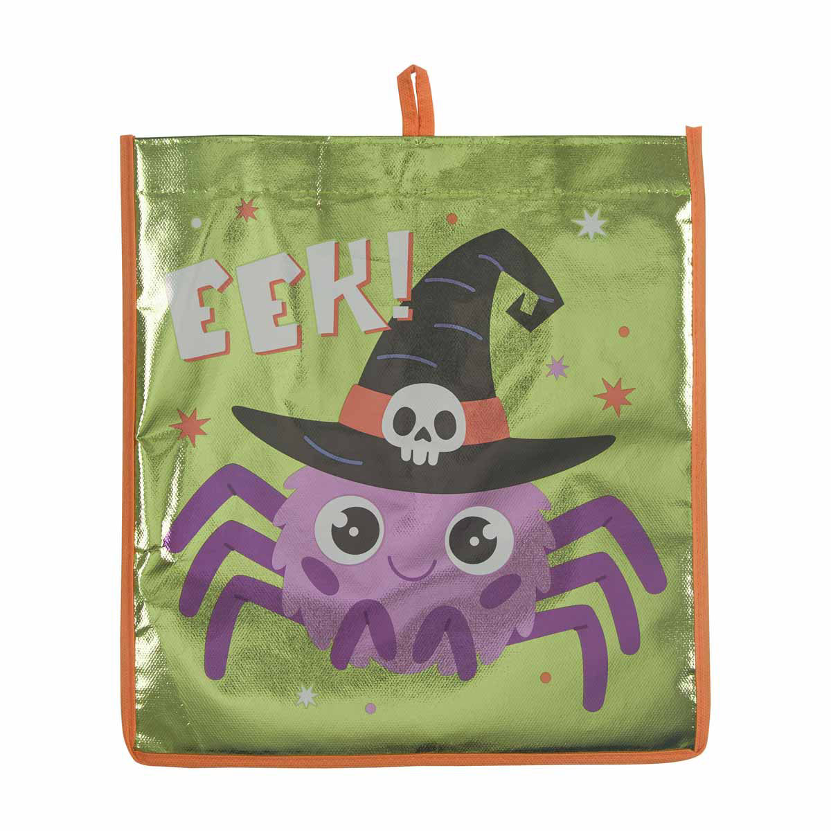 Halloween Eek Print Reflective Trick or Treat Bag, 13x12 in