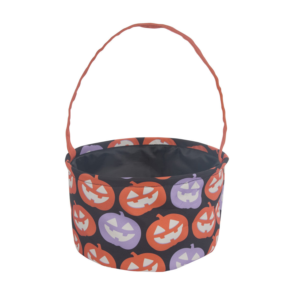 Halloween Fabric Pumpkin Printed Treat Basket — Dollar General