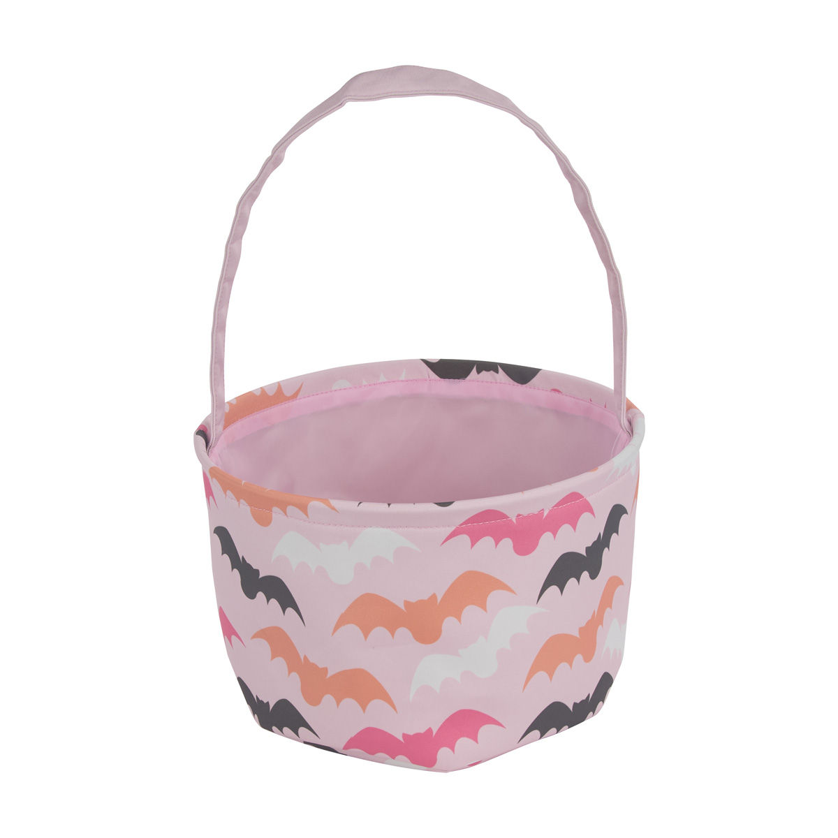 Halloween-Pink-Bat-Printed-Fabric-Treat-Basket