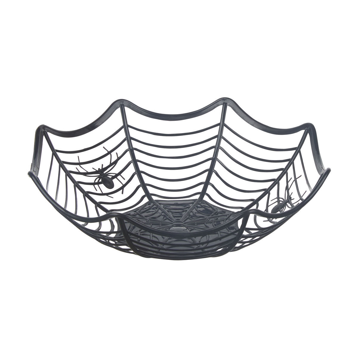 Halloween-Spiderweb-Basket-Décor,-4-Assorted-Colors