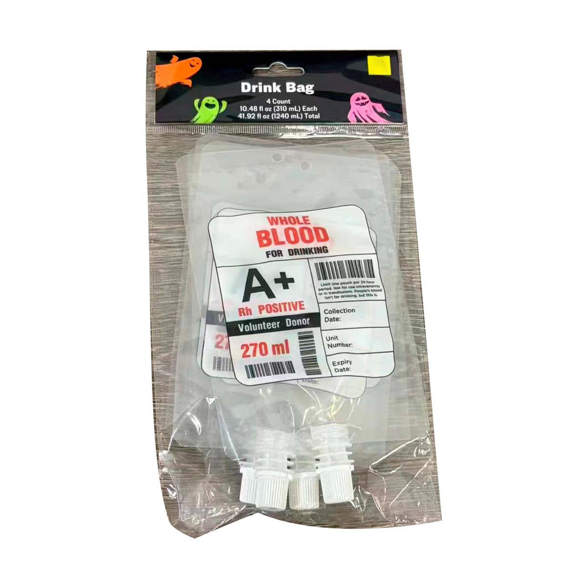 Halloween-Plastic-Blood-Bag-Drink-Pouch,-4-ct