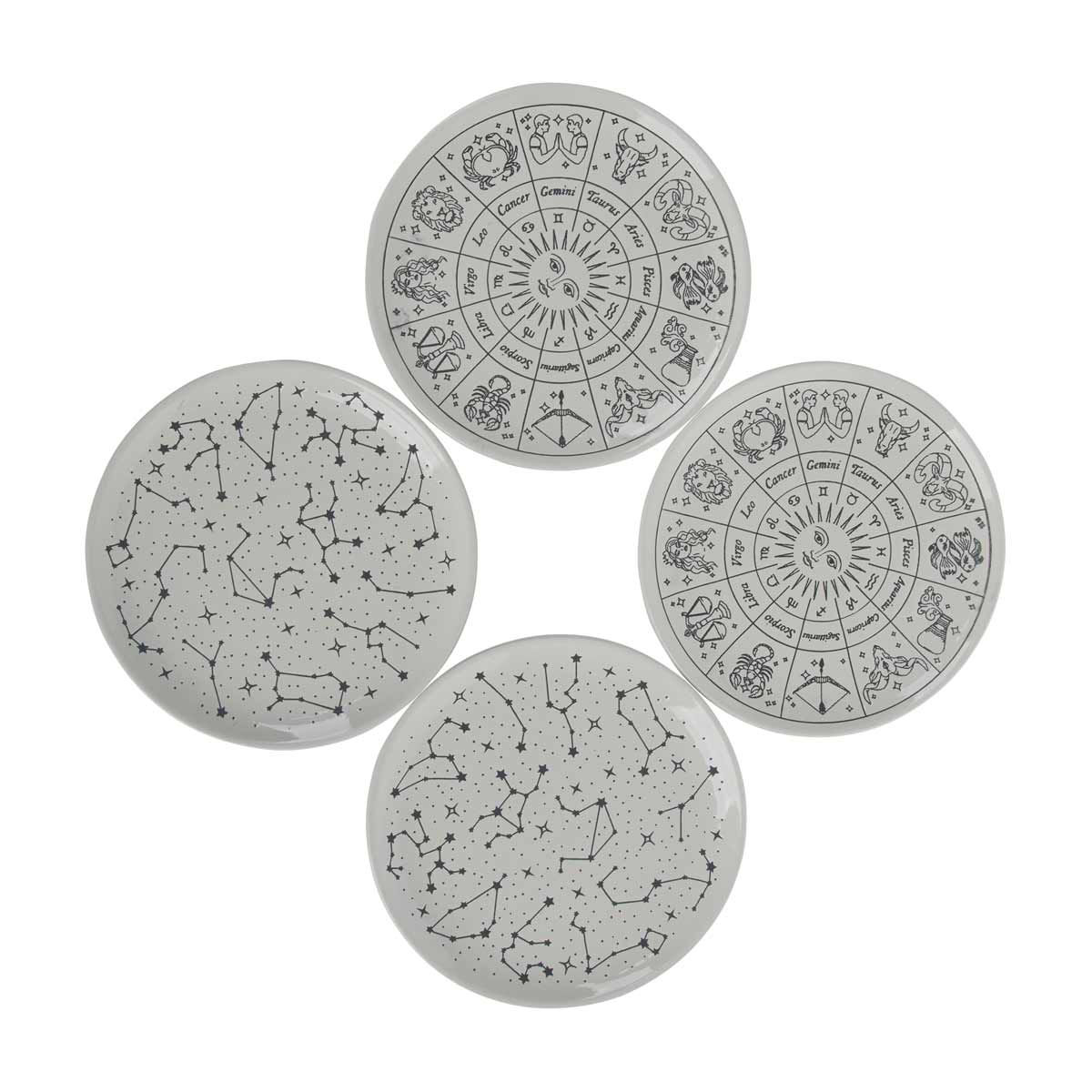 Halloween Zodiac Printed Small Plates, 4 ct