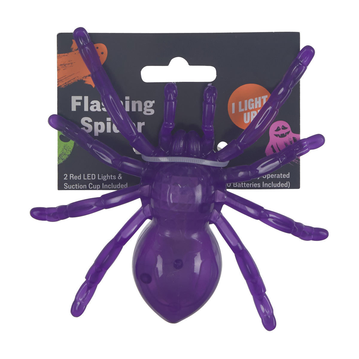 Halloween Light Up Flashing Spider Décor, 3 Assorted Colors