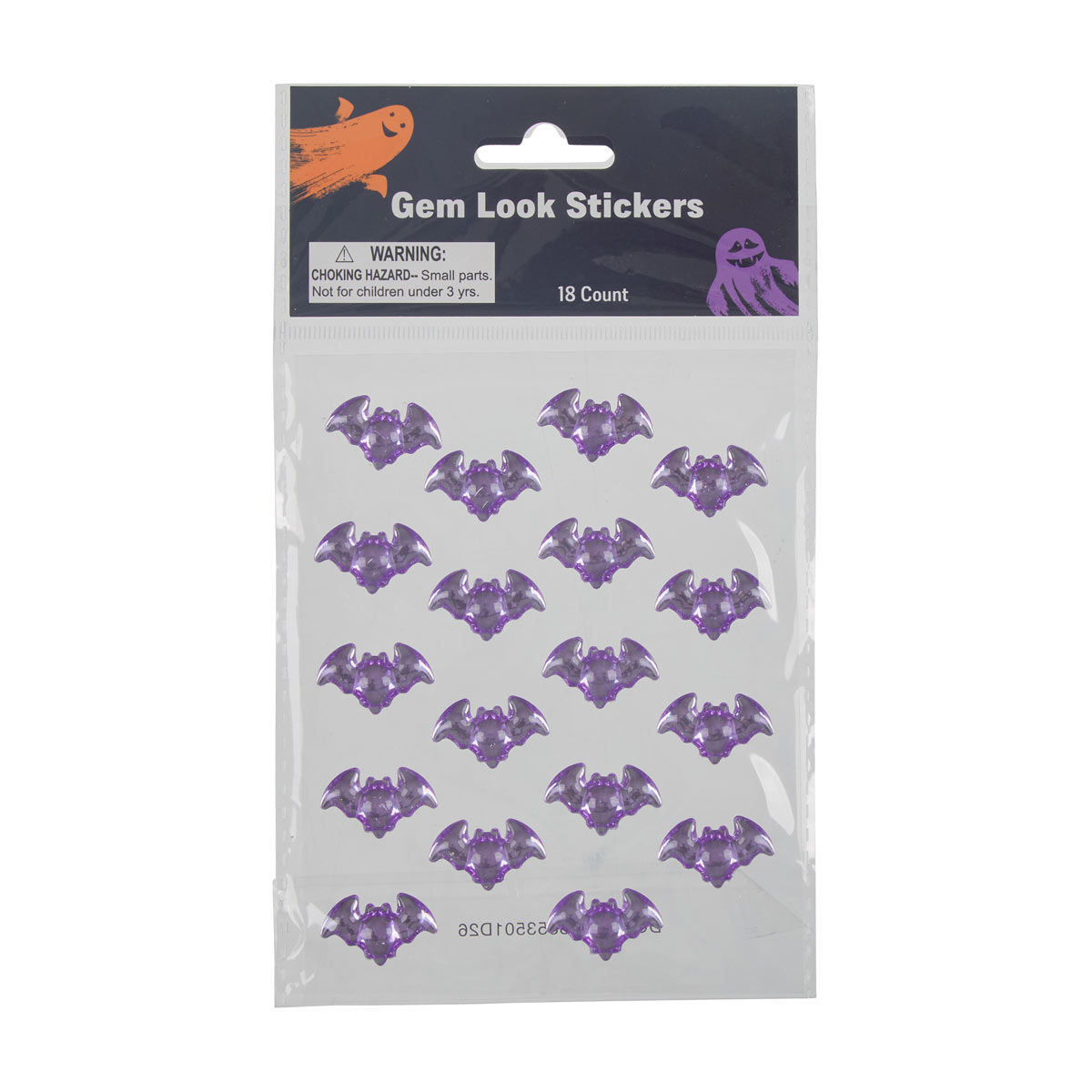 Halloween Gem Look Stickers, 18 ct, 3 Assorted Styles