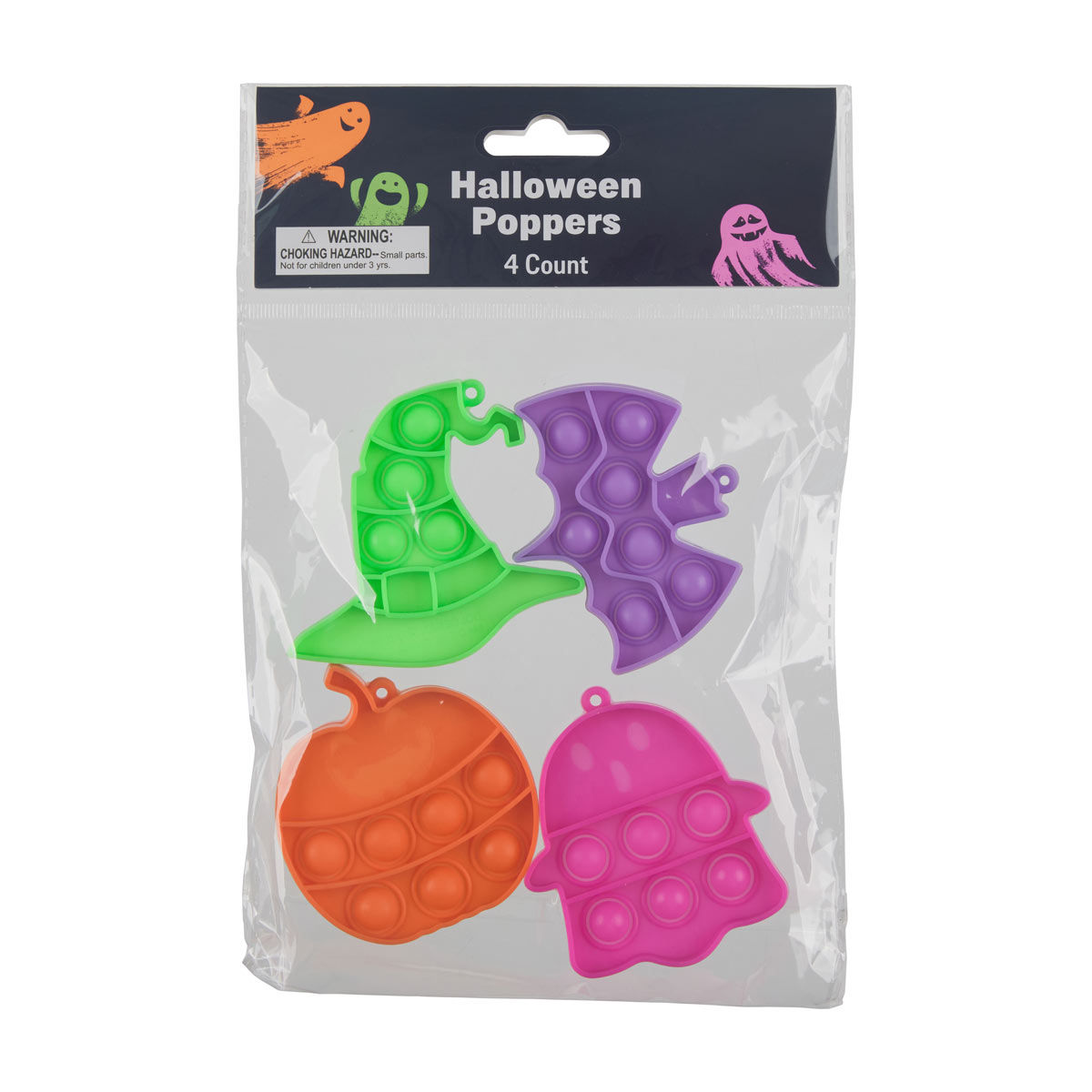 Halloween Bubble Poppers Favor Toy, 4 ct