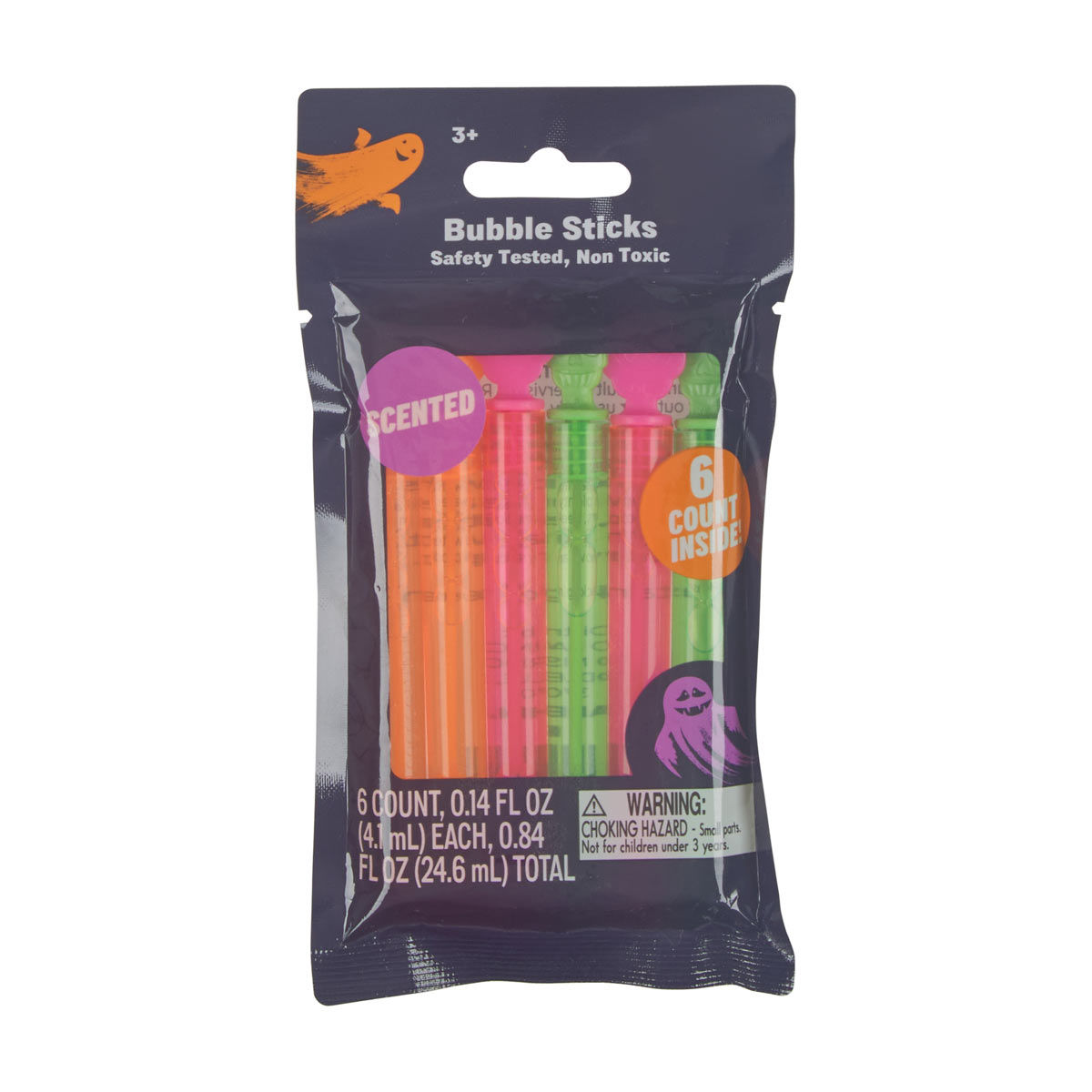 Halloween Non-Toxic Scented Bubble Sticks, 0.84 fl oz, 6 ct