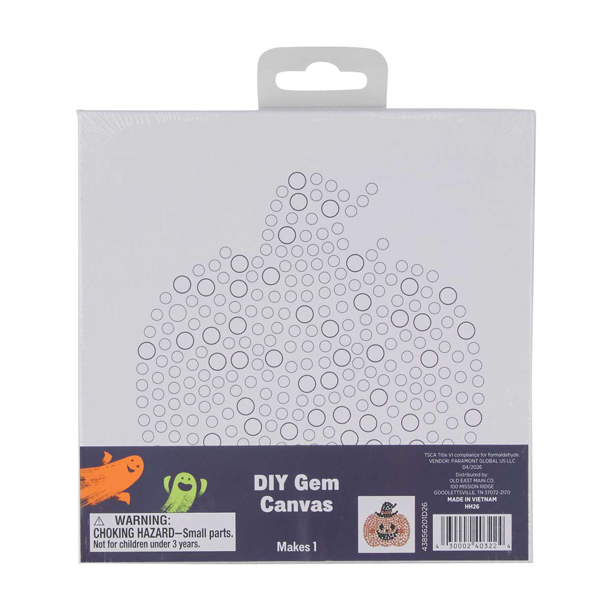 Halloween DIY Square Gem Canvas, 3 Assorted Designs