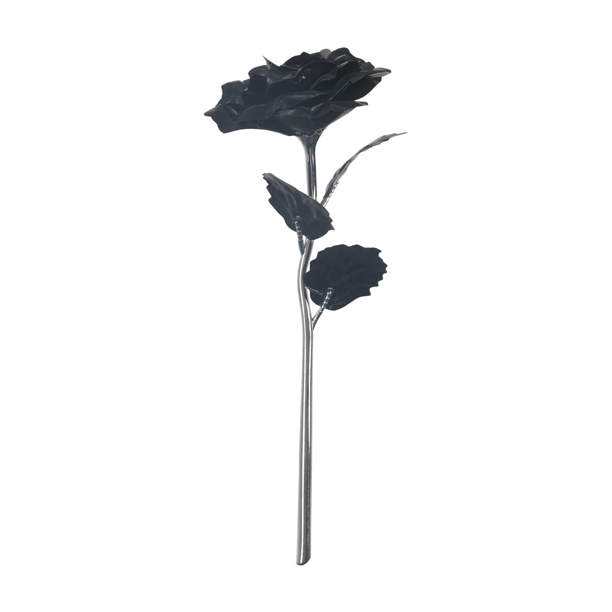 Halloween Metallic Black Rose Décor