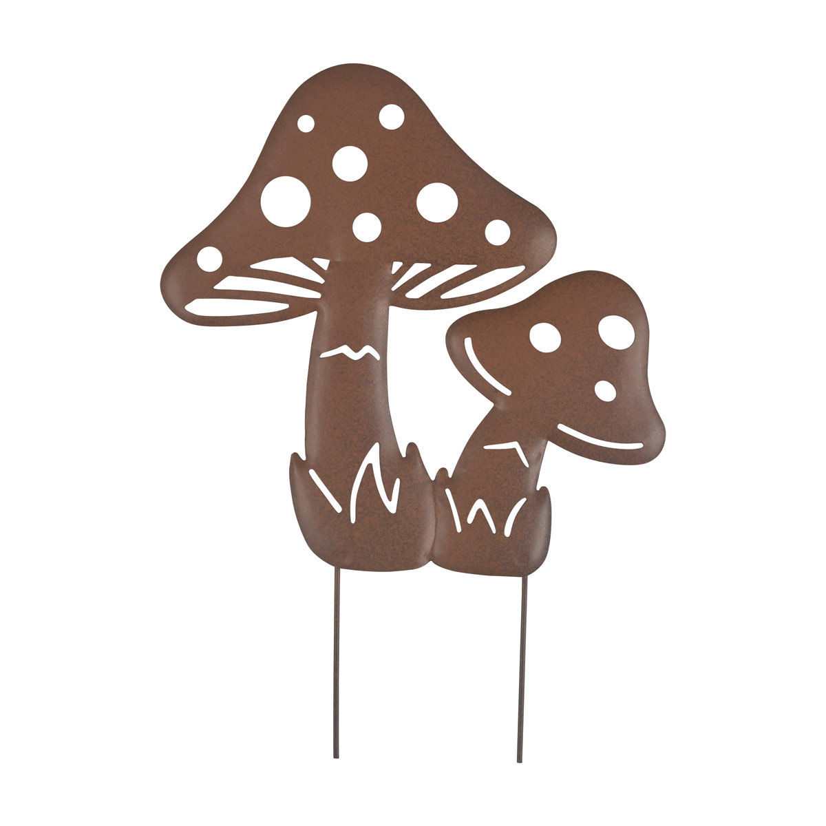 Rustic Mushroom Metal Yard Stake Décor