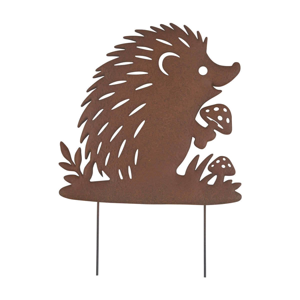 Rustic Hedgehog Metal Yard Stake Décor