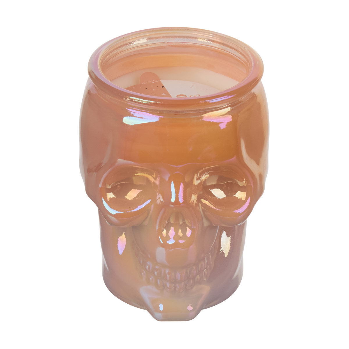 Halloween-Glass-Skull-Scented-Candle,-2-Assorted-Colors
