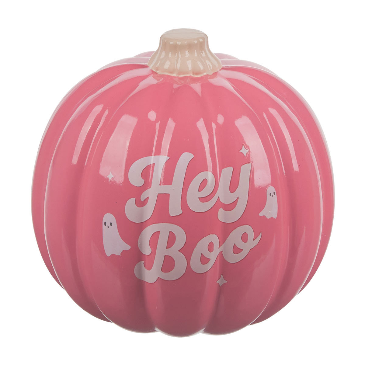 Halloween-Plastic-Hey-Boo-Printed-Pink-Glossy-Pumpkin-Decor