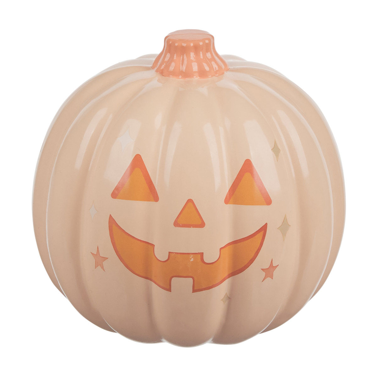 Halloween-Plastic-Jack-o'-lantern-Face-Printed-Orange-Glossy-Pumpkin-Decor