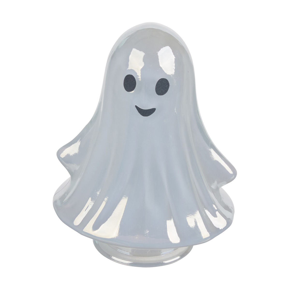Halloween Iridescent Glass Ghost Medium Tabletop Décor, 2 Assorted Colors