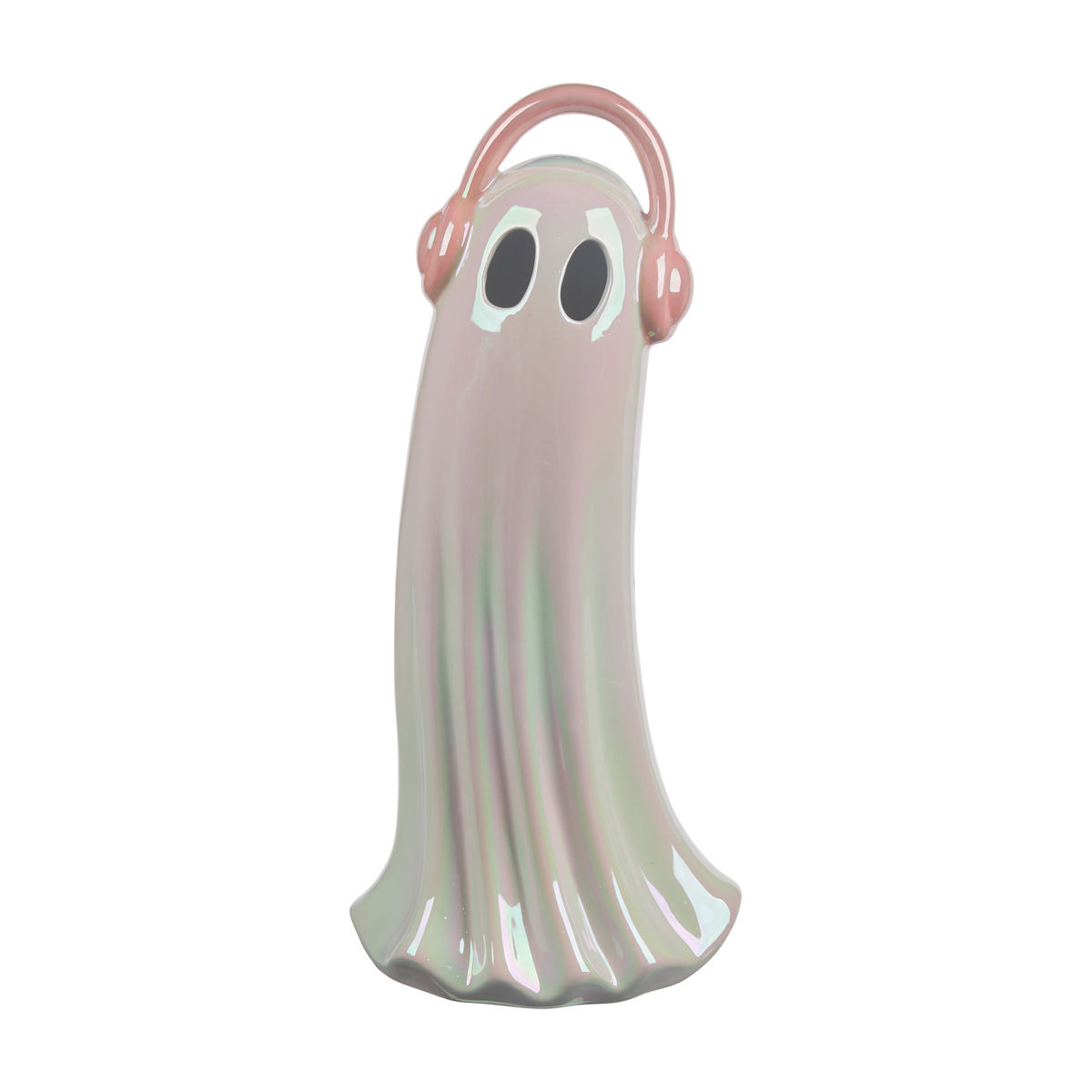 Halloween LED Ceramic Iridescent Ghost Tabletop Décor, 14 in, 2 Assorted Styles
