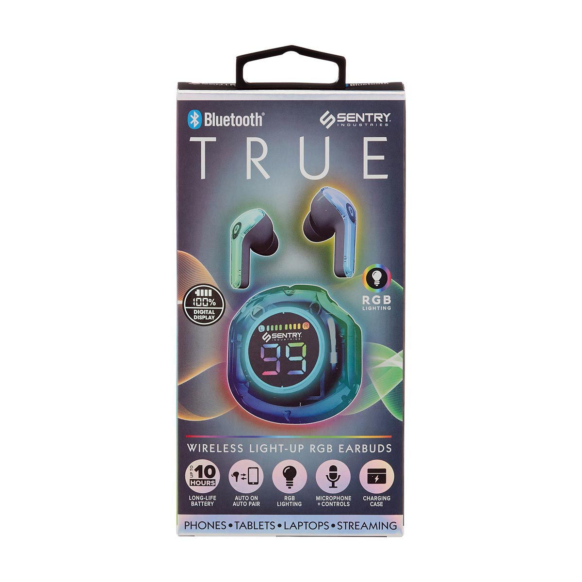 Sentry-True-Wireless-Light-Up-RGB-Bluetooth-Earbuds-with-Charging-Case,-2-Assorted-Colors