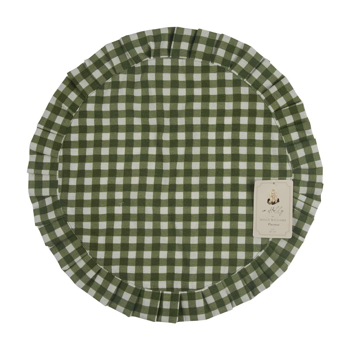 Holly Williams Fall Checks Pattern Round Placemat with Ruffle