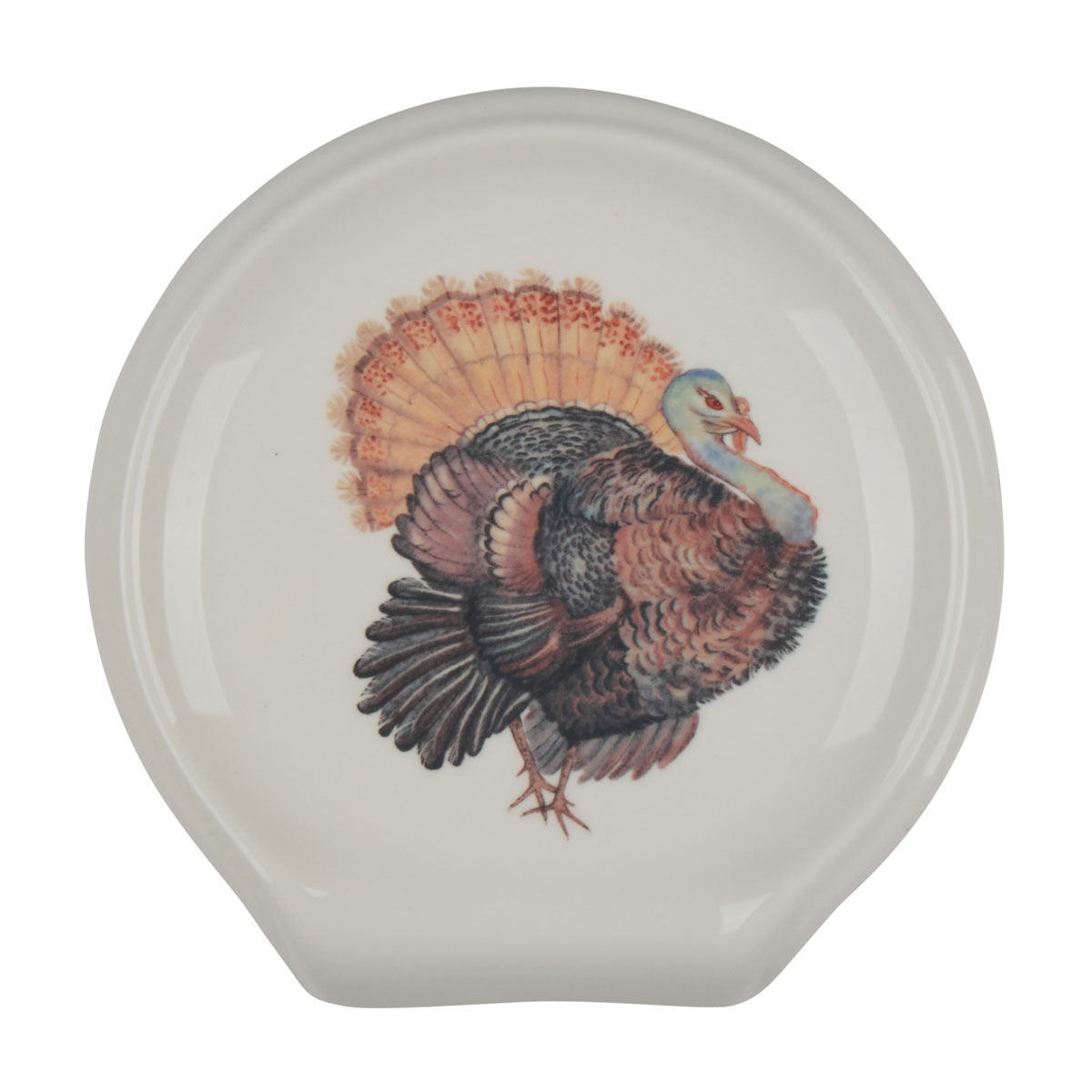 Holly Williams Fall Turkey Print Ceramic Spoon Rest