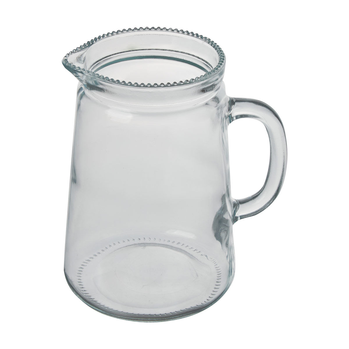 Holly Williams Clear Glass Pitcher with Beaded Rim