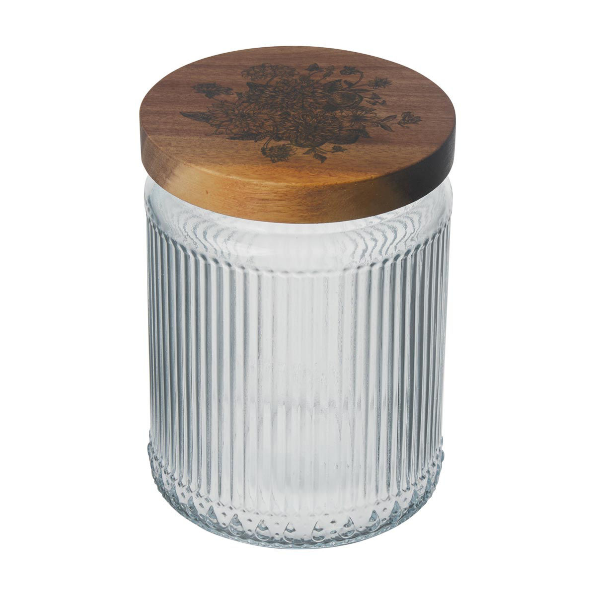 Holly Williams Fall Glass Canister with Wooden Lid, Large