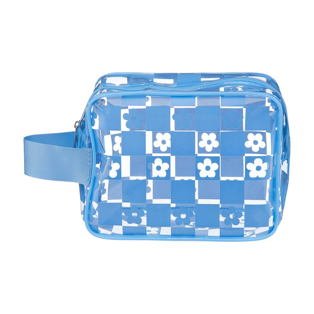 Summer Clear Blue Floral Printed Storage Pouch