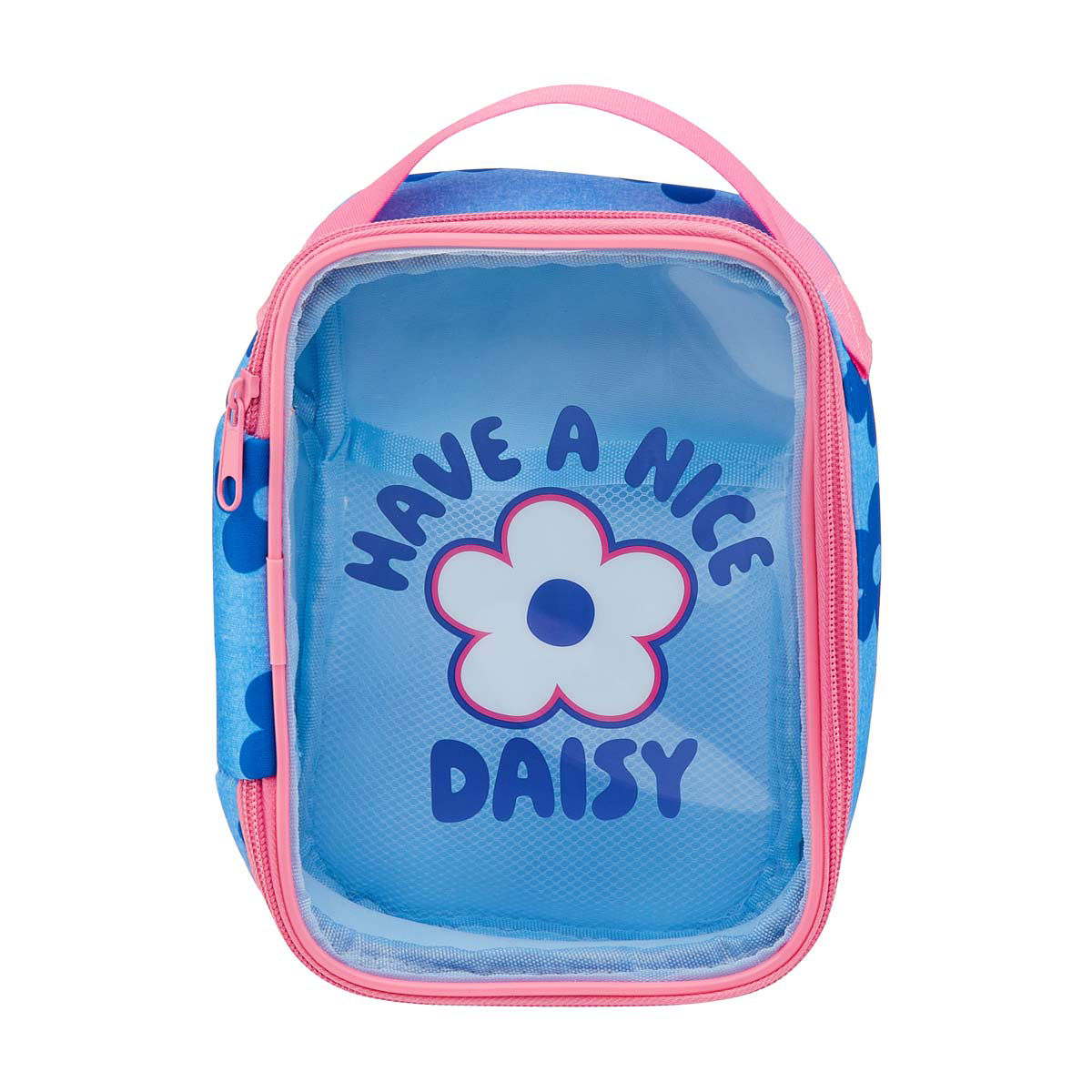 Summer Blue Cord Storage Pouch with Transparent Window