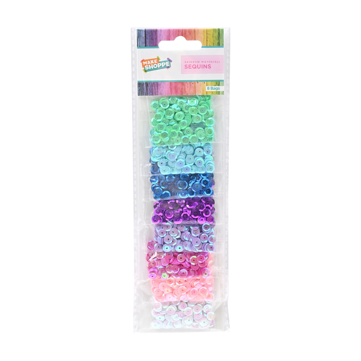 Make Shoppe Rainbow Waterfall Sequins Bags, 8 ct